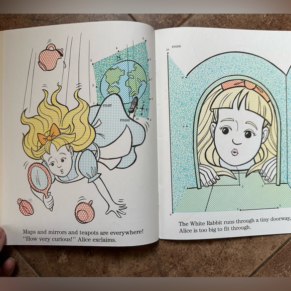 Vintage 1994 Alice in Wonderland Paint with water & dot to dot new unused - Picture 8 of 11